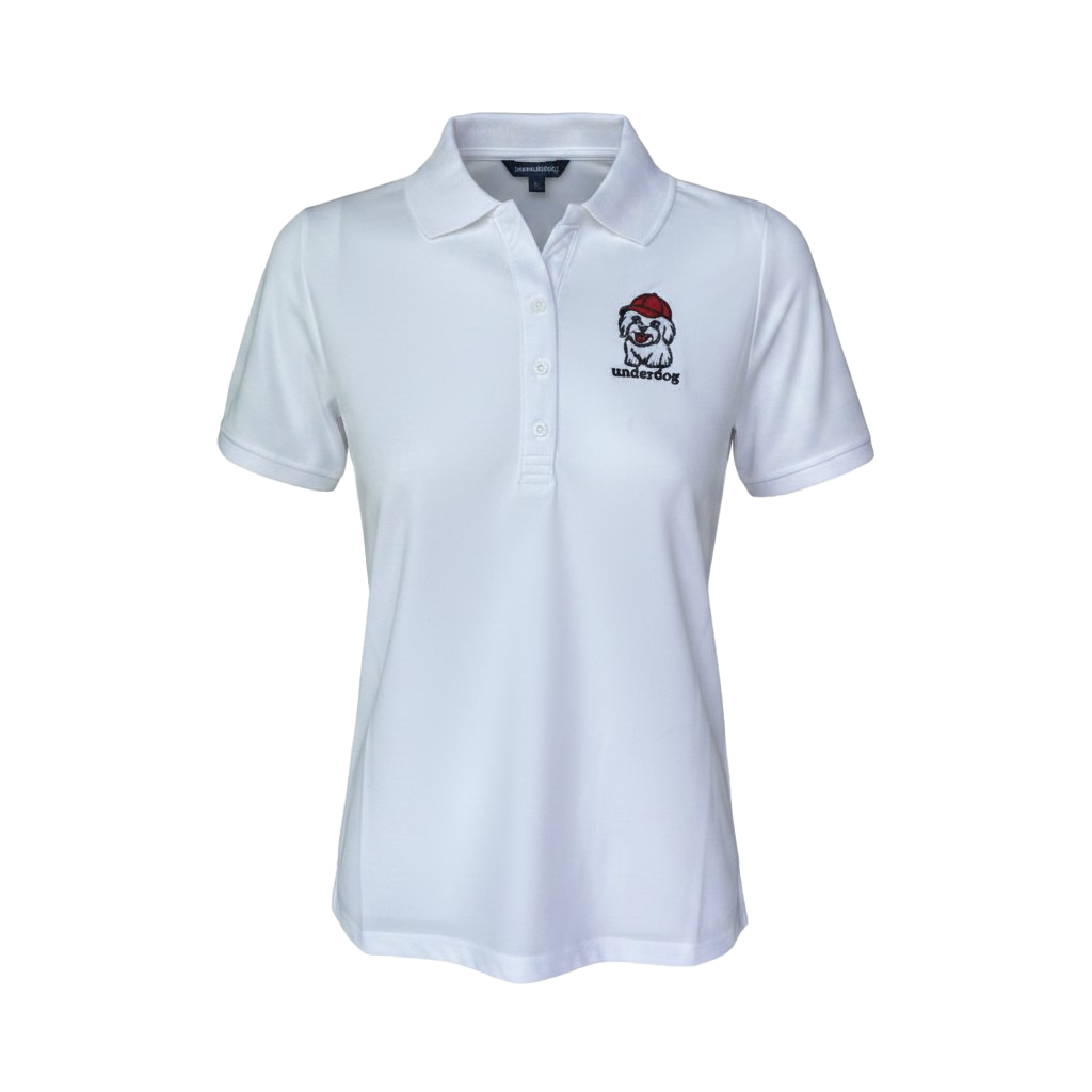Underdog logo women's signature polo – Stormtech edition, white