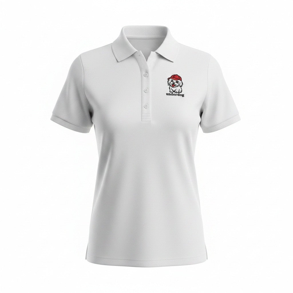 Underdog Golf Pikeepaita - Logo, Naiset Valkoinen, UV-suoja